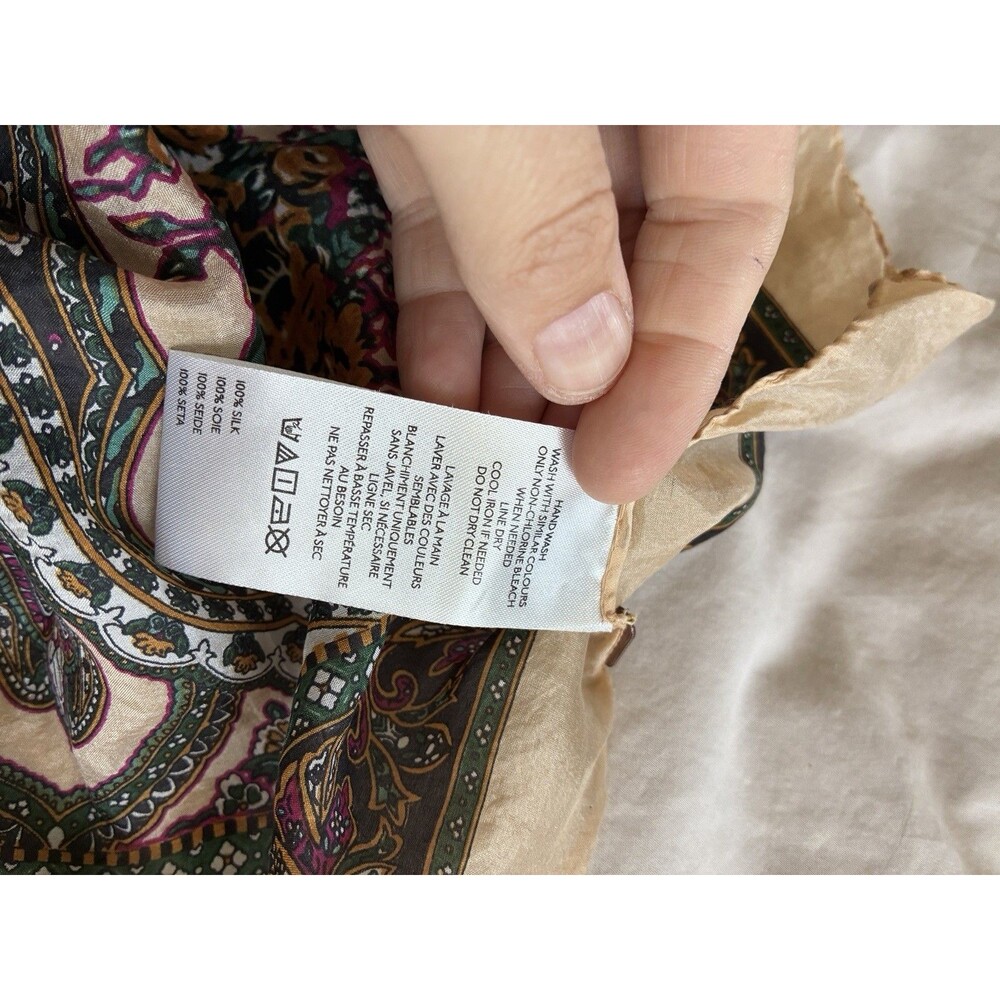 Free People So Silk 100% Silk Bandana Ivory Convertible Top Headscarf - Picture 4 of 6
